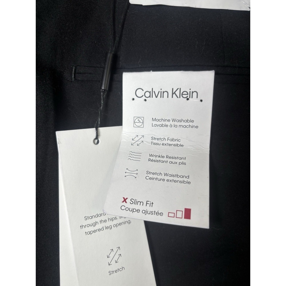 Calvin Klein Jerome Dress Pants Mens 36x30 Black Slim Stretch Work - Picture 8 of 16